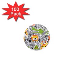 Seamless-pattern-with-wildlife-cartoon 1  Mini Magnets (100 Pack)  by uniart180623