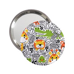 Seamless-pattern-with-wildlife-cartoon 2 25  Handbag Mirrors by uniart180623