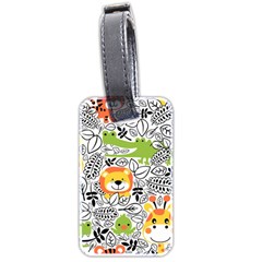 Seamless-pattern-with-wildlife-cartoon Luggage Tag (two Sides) by uniart180623