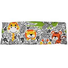 Seamless-pattern-with-wildlife-cartoon Body Pillow Case (dakimakura) by uniart180623