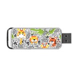 Seamless-pattern-with-wildlife-cartoon Portable USB Flash (One Side) Front