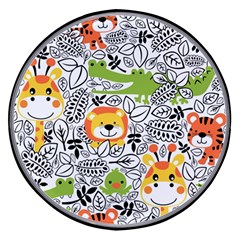 Seamless-pattern-with-wildlife-cartoon Wireless Fast Charger(Black)