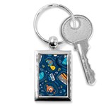 Seamless-pattern-vector-submarine-with-sea-animals-cartoon Key Chain (Rectangle) Front