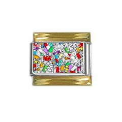 Graffiti-characters-seamless-pattern Gold Trim Italian Charm (9mm) by uniart180623