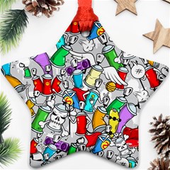 Graffiti-characters-seamless-pattern Star Ornament (two Sides) by uniart180623