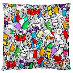 Graffiti-characters-seamless-pattern Large Cushion Case (one Side) by uniart180623