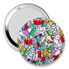 Graffiti-characters-seamless-pattern 3  Handbag Mirrors by uniart180623