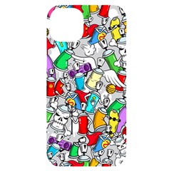 Graffiti-characters-seamless-pattern Iphone 14 Plus Black Uv Print Case