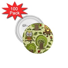 Seamless-pattern-with-trees-owls 1 75  Buttons (100 Pack)  by uniart180623