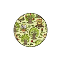 Seamless-pattern-with-trees-owls Hat Clip Ball Marker (10 Pack) by uniart180623