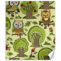 Seamless-pattern-with-trees-owls Canvas 8  X 10  by uniart180623