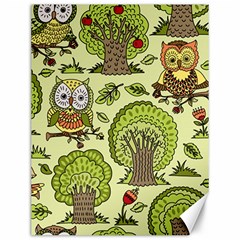 Seamless-pattern-with-trees-owls Canvas 12  X 16  by uniart180623