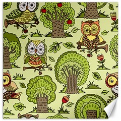 Seamless-pattern-with-trees-owls Canvas 16  X 16  by uniart180623