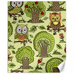 Seamless-pattern-with-trees-owls Canvas 16  X 20  by uniart180623