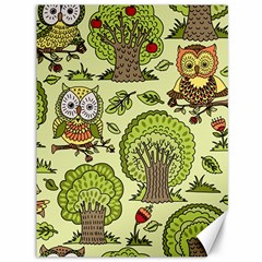 Seamless-pattern-with-trees-owls Canvas 36  X 48  by uniart180623