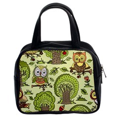 Seamless-pattern-with-trees-owls Classic Handbag (two Sides) by uniart180623