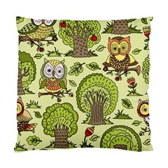 Seamless-pattern-with-trees-owls Standard Cushion Case (one Side) by uniart180623