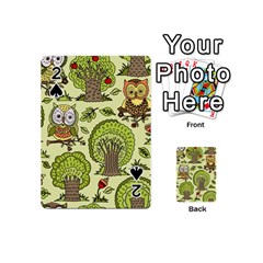 Seamless-pattern-with-trees-owls Playing Cards 54 Designs (mini) by uniart180623