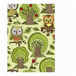 Seamless-pattern-with-trees-owls Small Garden Flag (Two Sides) Front