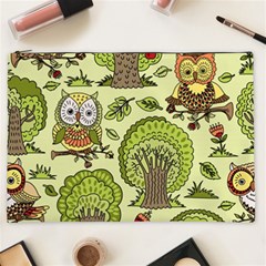 Seamless-pattern-with-trees-owls Cosmetic Bag (xxl) by uniart180623