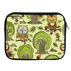 Seamless-pattern-with-trees-owls Apple Ipad 2/3/4 Zipper Cases by uniart180623