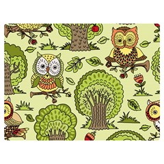 Seamless-pattern-with-trees-owls Two Sides Premium Plush Fleece Blanket (extra Small)