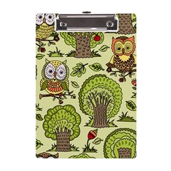 Seamless-pattern-with-trees-owls A5 Acrylic Clipboard by uniart180623