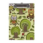 Seamless-pattern-with-trees-owls A5 Acrylic Clipboard Front