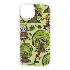 Seamless-pattern-with-trees-owls Iphone 13 Tpu Uv Print Case by uniart180623