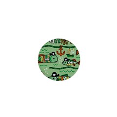 Seamless-pattern-fishes-pirates-cartoon 1  Mini Buttons by uniart180623