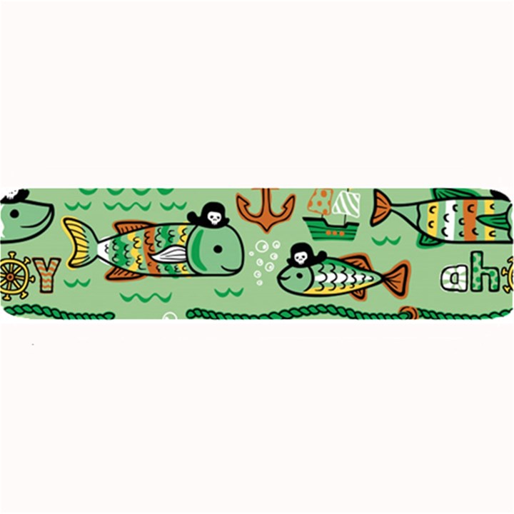 Seamless-pattern-fishes-pirates-cartoon Large Bar Mat