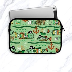 Seamless-pattern-fishes-pirates-cartoon Apple Ipad Mini Zipper Cases by uniart180623