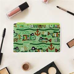 Seamless-pattern-fishes-pirates-cartoon Cosmetic Bag (xs) by uniart180623