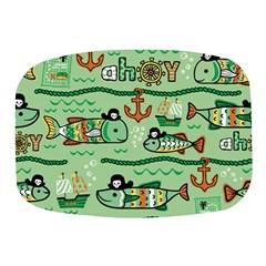 Seamless-pattern-fishes-pirates-cartoon Mini Square Pill Box by uniart180623