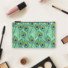 Lovely-peacock-feather-pattern-with-flat-design Cosmetic Bag (small) by uniart180623