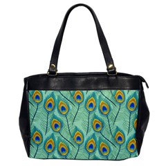 Lovely-peacock-feather-pattern-with-flat-design Oversize Office Handbag by uniart180623