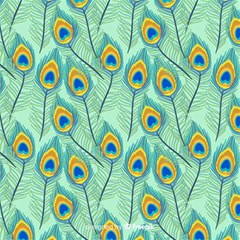 Lovely-peacock-feather-pattern-with-flat-design Play Mat (square) by uniart180623