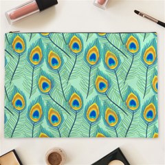 Lovely-peacock-feather-pattern-with-flat-design Cosmetic Bag (xxl) by uniart180623