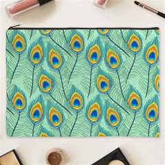 Lovely-peacock-feather-pattern-with-flat-design Cosmetic Bag (xxxl) by uniart180623