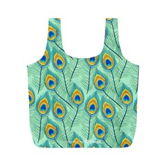 Lovely-peacock-feather-pattern-with-flat-design Full Print Recycle Bag (m) by uniart180623