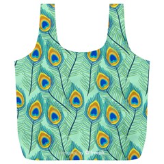 Lovely-peacock-feather-pattern-with-flat-design Full Print Recycle Bag (xl) by uniart180623