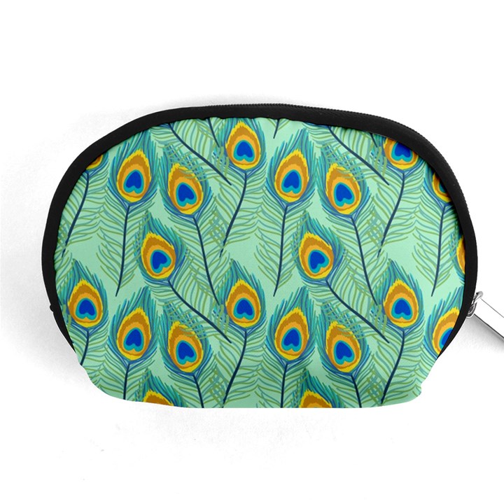 Lovely-peacock-feather-pattern-with-flat-design Accessory Pouch (Medium)