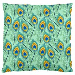 Lovely-peacock-feather-pattern-with-flat-design Standard Premium Plush Fleece Cushion Case (two Sides) by uniart180623