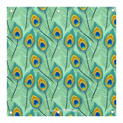 Lovely-peacock-feather-pattern-with-flat-design Banner And Sign 3  X 3  by uniart180623