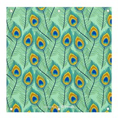 Lovely-peacock-feather-pattern-with-flat-design Banner And Sign 4  X 4  by uniart180623