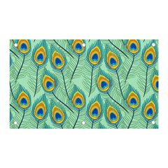 Lovely-peacock-feather-pattern-with-flat-design Banner And Sign 5  X 3  by uniart180623