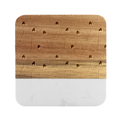 Lovely-peacock-feather-pattern-with-flat-design Marble Wood Coaster (square)