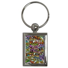 Graffiti-word-seamless-pattern Key Chain (rectangle) by uniart180623