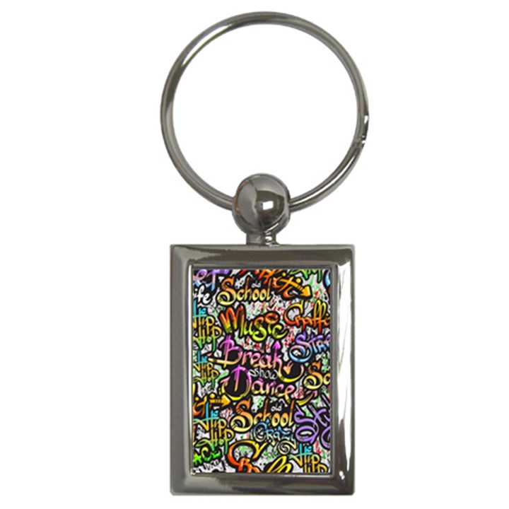 Graffiti-word-seamless-pattern Key Chain (Rectangle)