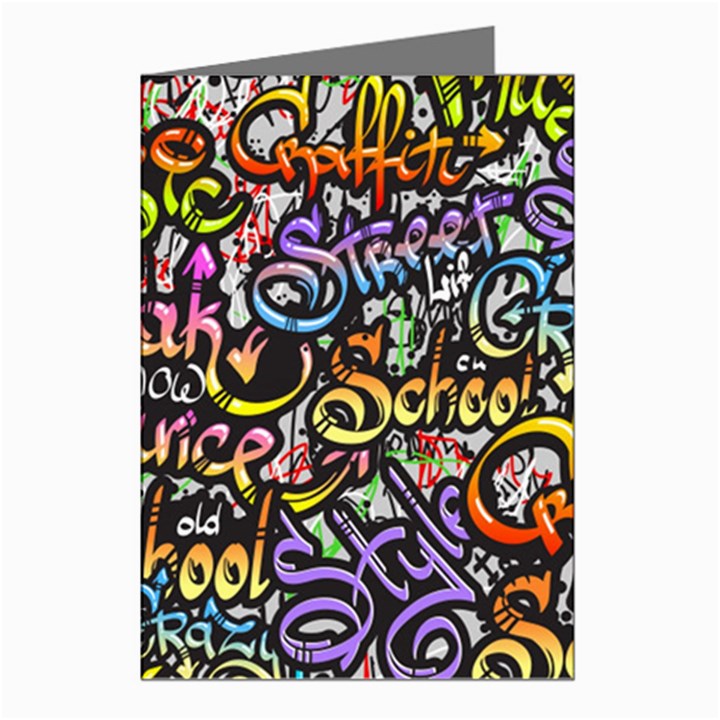 Graffiti-word-seamless-pattern Greeting Cards (Pkg of 8)